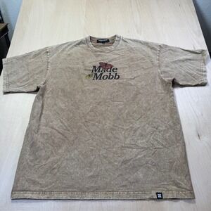 Made Mobb Kansas City Marigold Tee Graphic T‎ Shirt XXL Brown Butterfly Flower